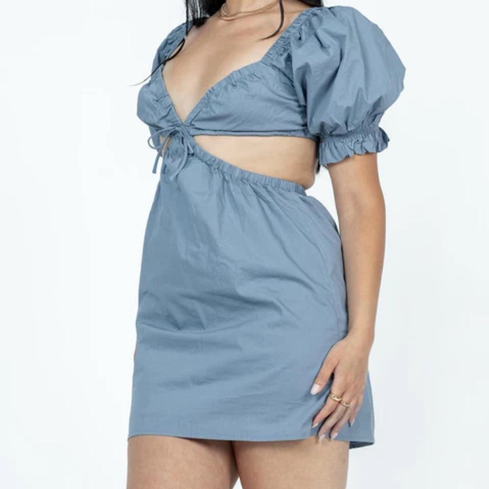 Princess Polly Light Blue Puff Sleeve Dress